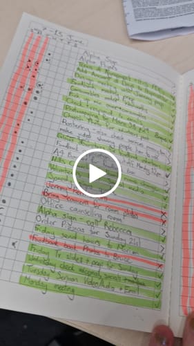 Customer video review of Running List Weekly Planner