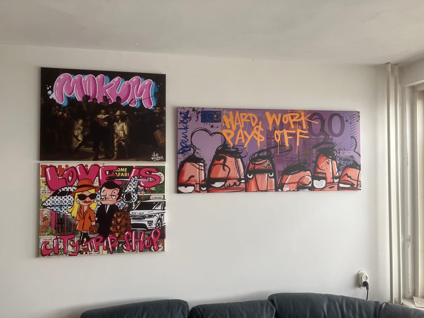 Customer photo review of Mokum graffiti op Nachtwacht kunstwerk Amsterdam