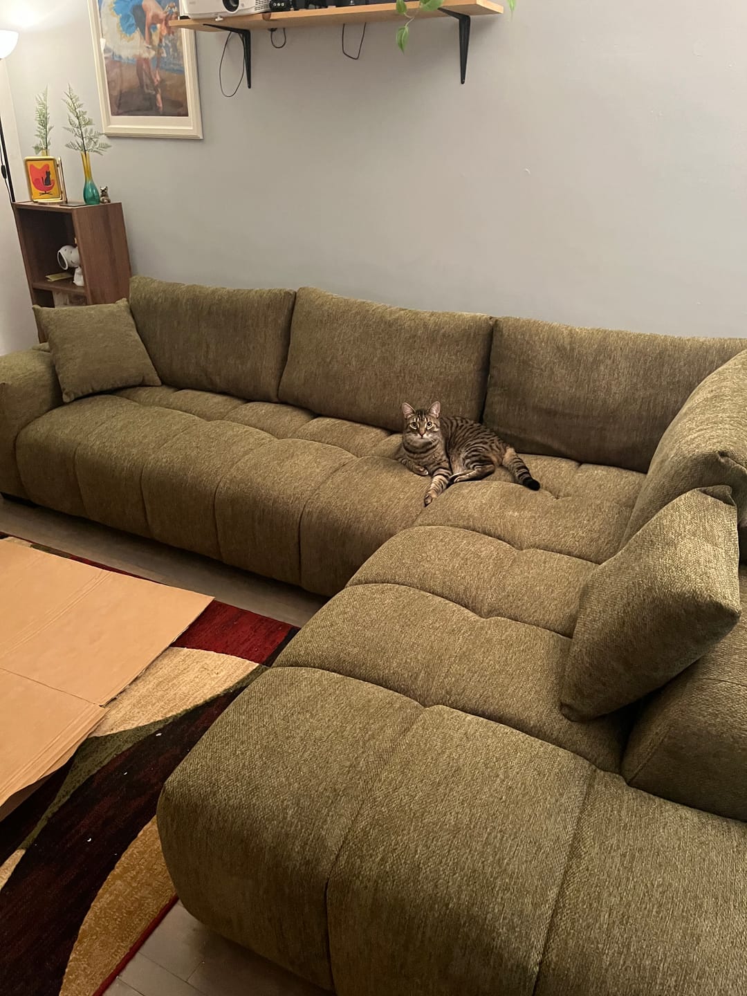Customer photo review of OLIVIA - Sofa sectionnel 120" vert forêt