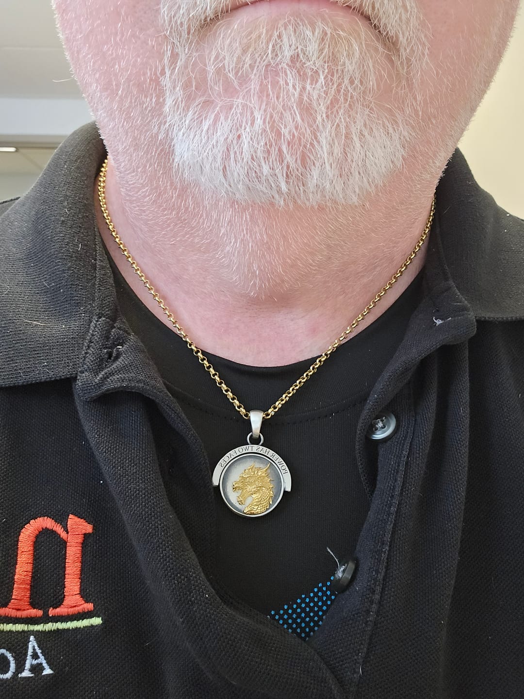 Customer photo review of Dragon Duality Pendant