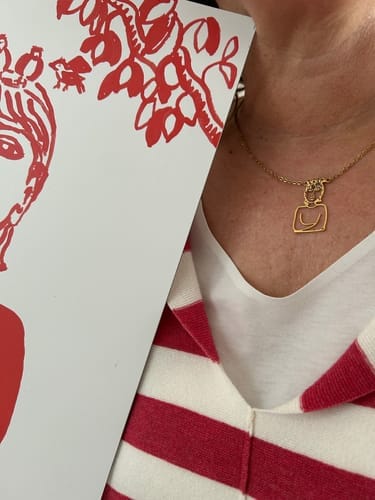 Customer photo review of Personalized Child Drawing Necklace or Keychain