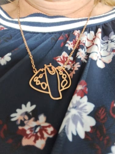 Customer photo review of Personalized Child Drawing Necklace or Keychain