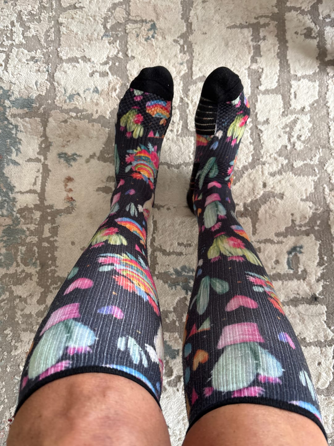 Customer photo review of Llama Love Compression Socks