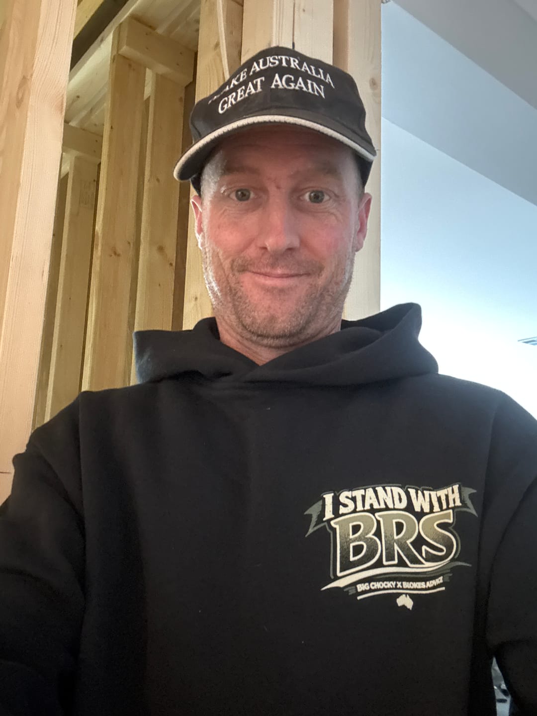 Customer photo review of Big Chocky | Stand With BRS Hoodie