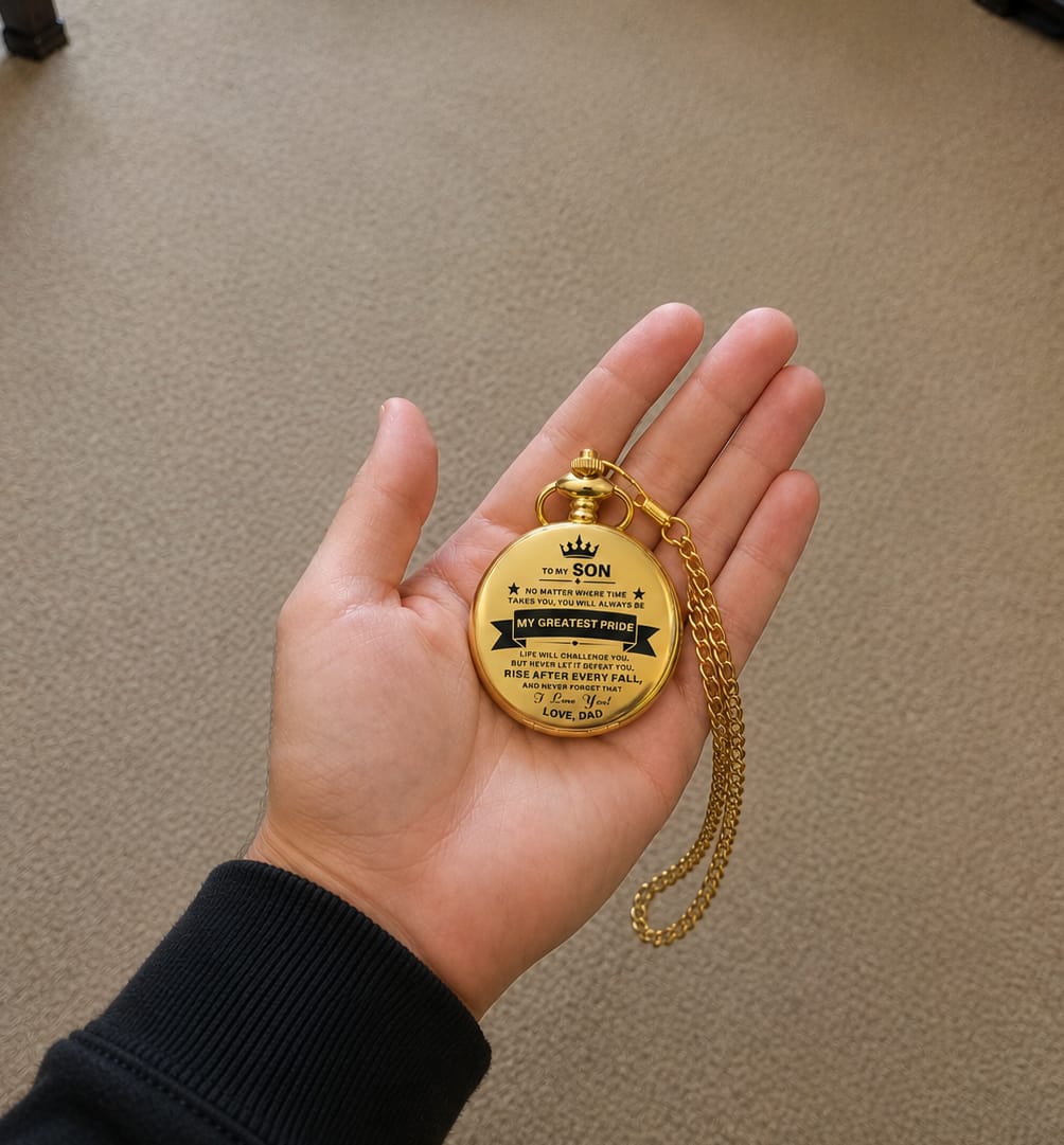 Customer photo review of To My Son / From Dad - Luxury Vintage Pocket Watch Gift SS#2606