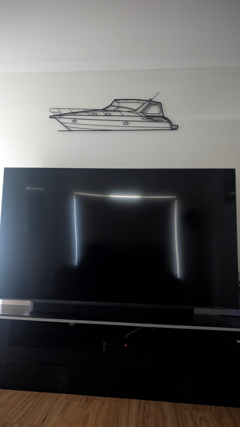 Customer photo review of Your Custom Boat Silhouette Metal Wall Art