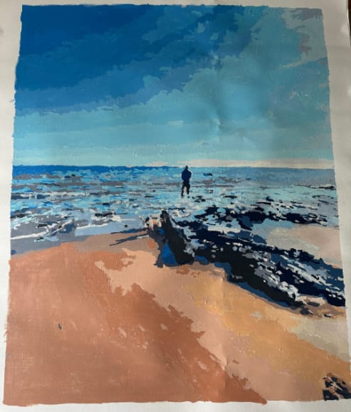 Customer photo review of Custom Paint By Numbers - Turn Trip Memory into Art
