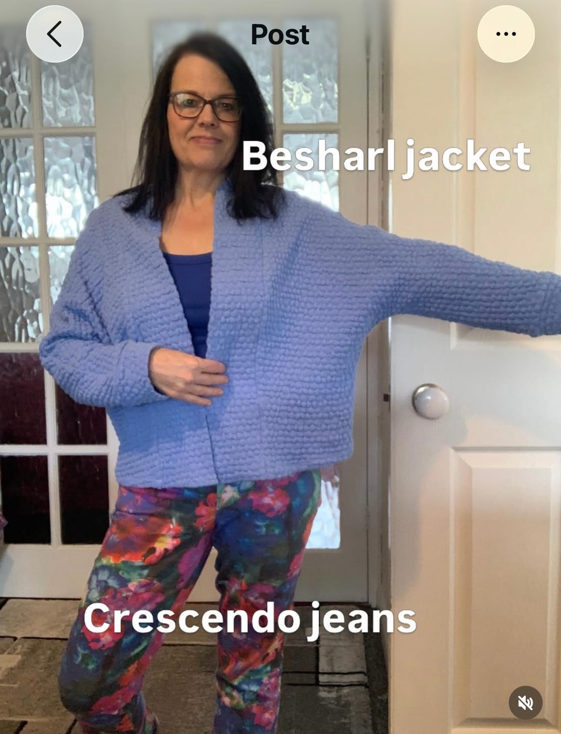Customer photo review of Radiant Petals Stretch Denim Fabric