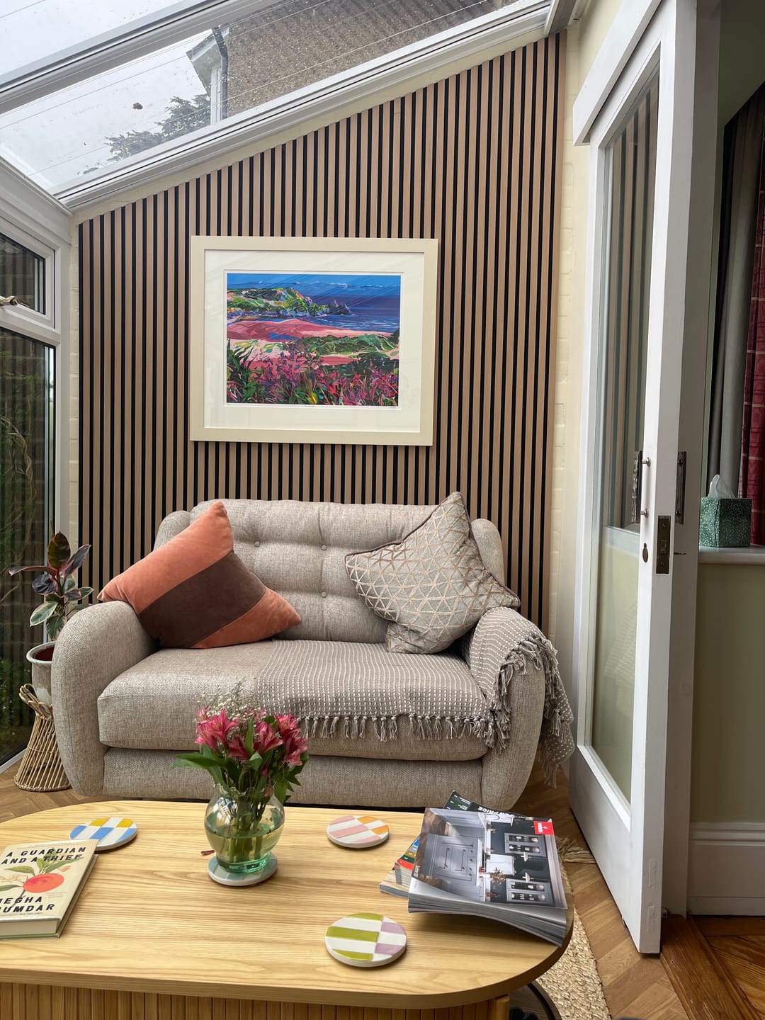 Customer photo review of Premium Acoustic Slatted Wall Panel (Multiple Colours)
