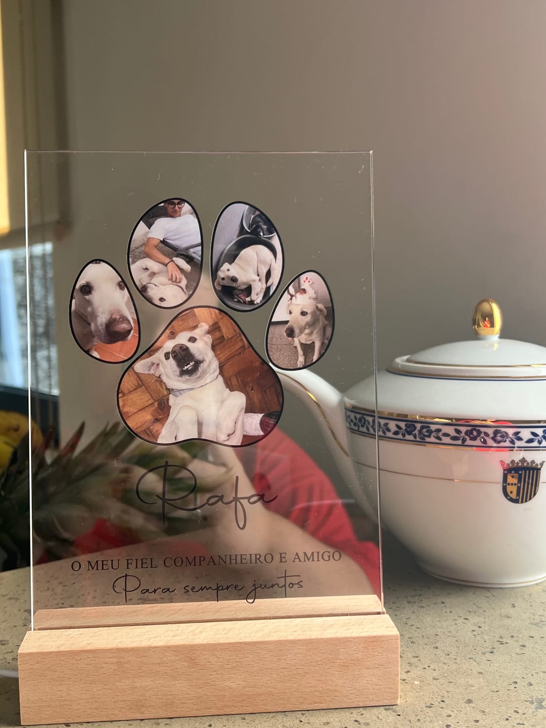 Customer photo review of Placa Pata de Animal c/ 5 Fotografias