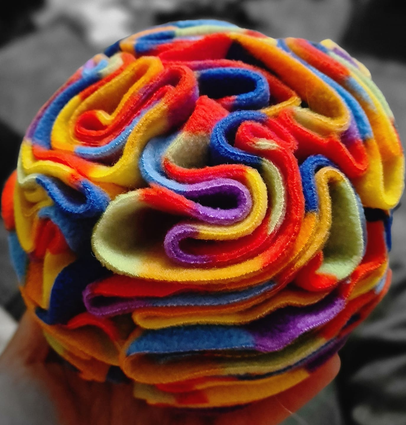 Customer photo review of Multicoloured Squares Anti Pill Polar Fleece Fabric