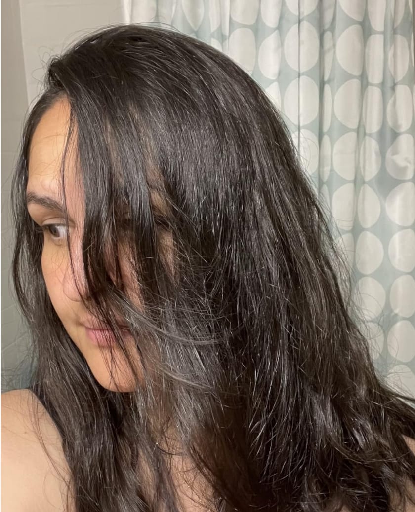 Customer photo review of GDS Hair Dye Shampoo — Grey Coverage in 3 Minutes