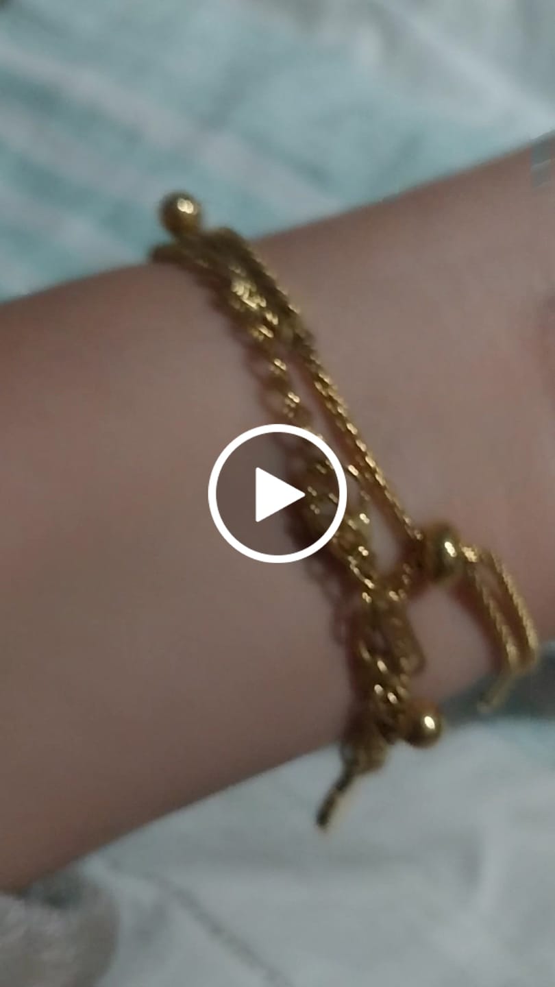 Customer video review of Bracelete Romano Zircônia Banhado em Ouro 18K