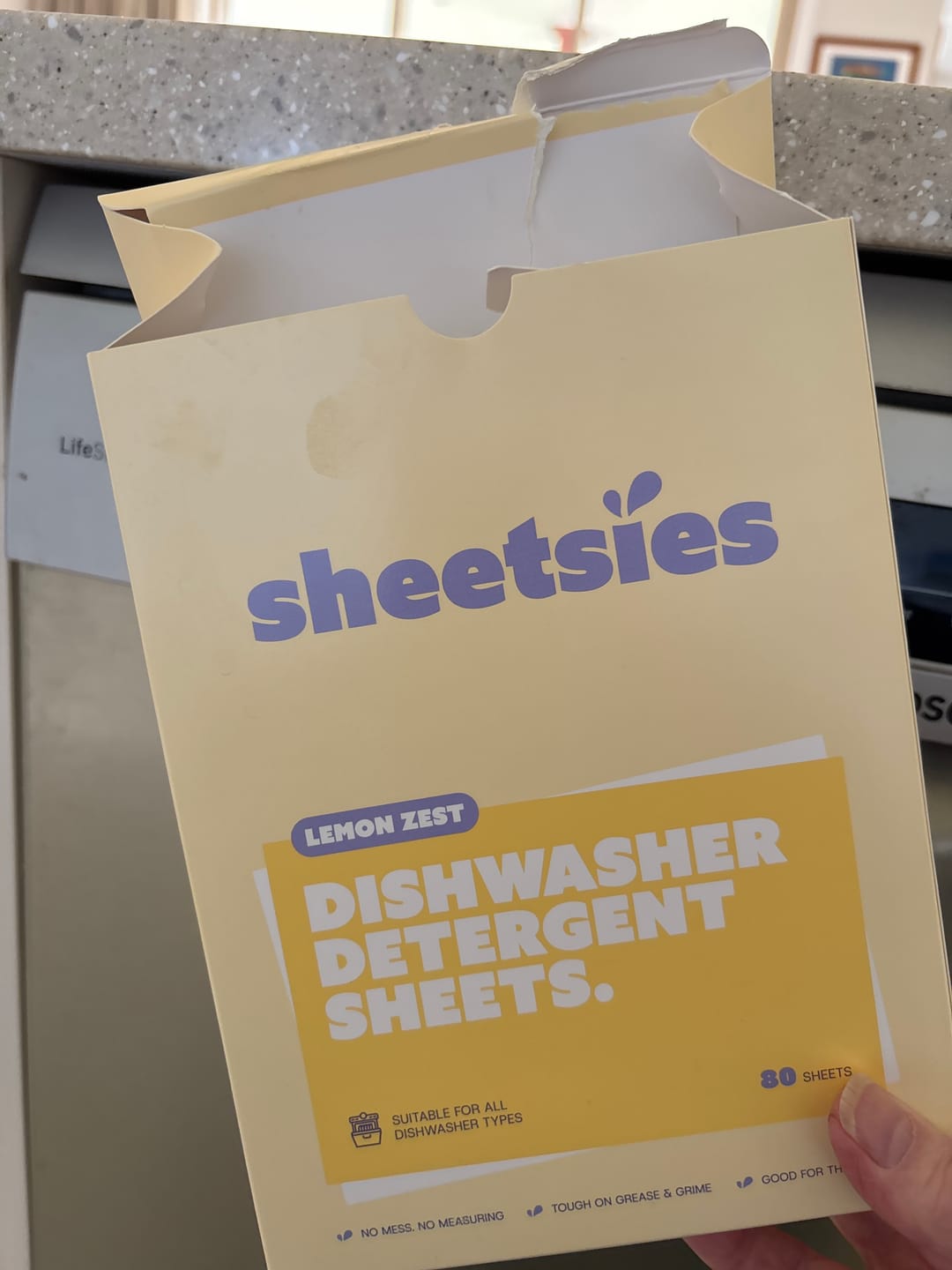 Customer photo review of Dishwasher Detergent x 80 Washes
