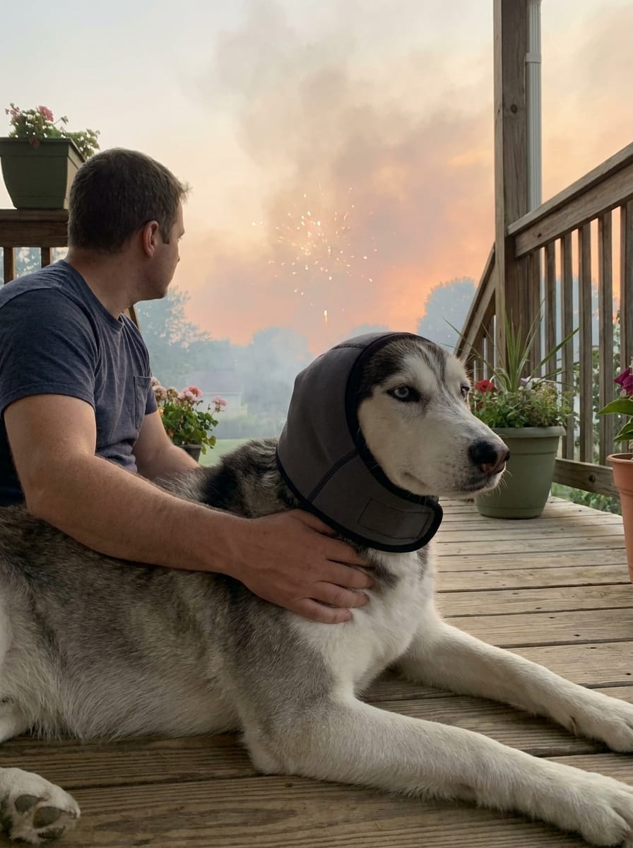 Customer photo review of Orejeras Calmantes para perros