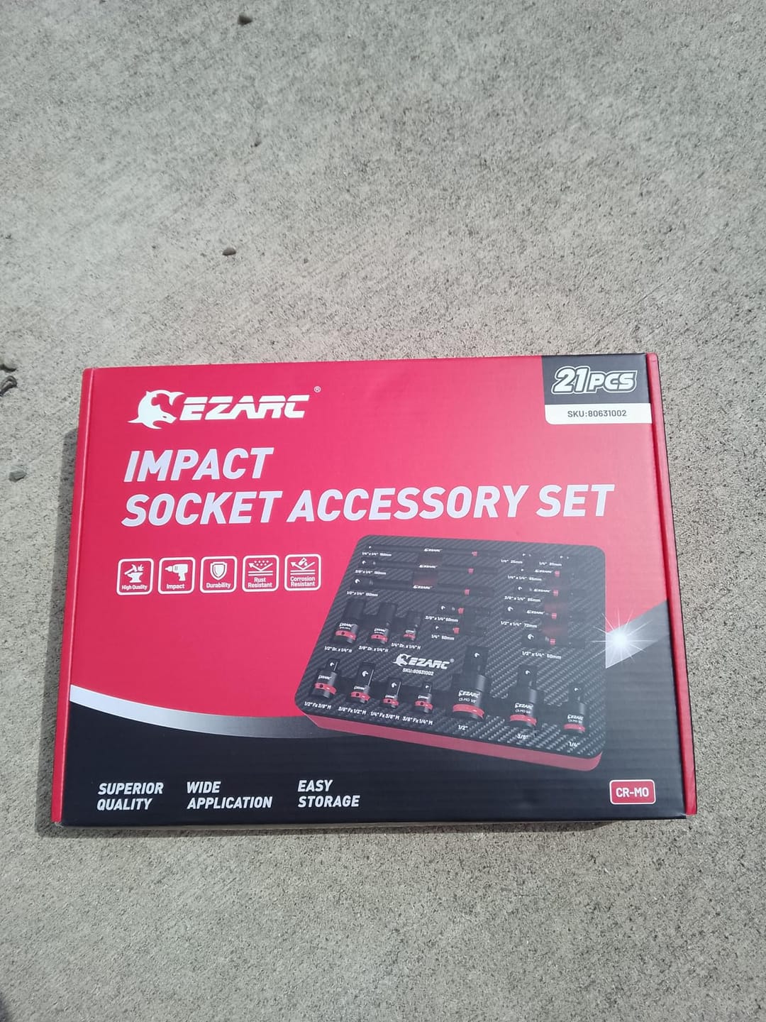 Customer photo review of 21PCS Impact Socket Adapter Set, CR-MO Swivel Sockets, CR-V Reducers & Hex Extension Bits, 1/4" 3/8" 1/2" Drive