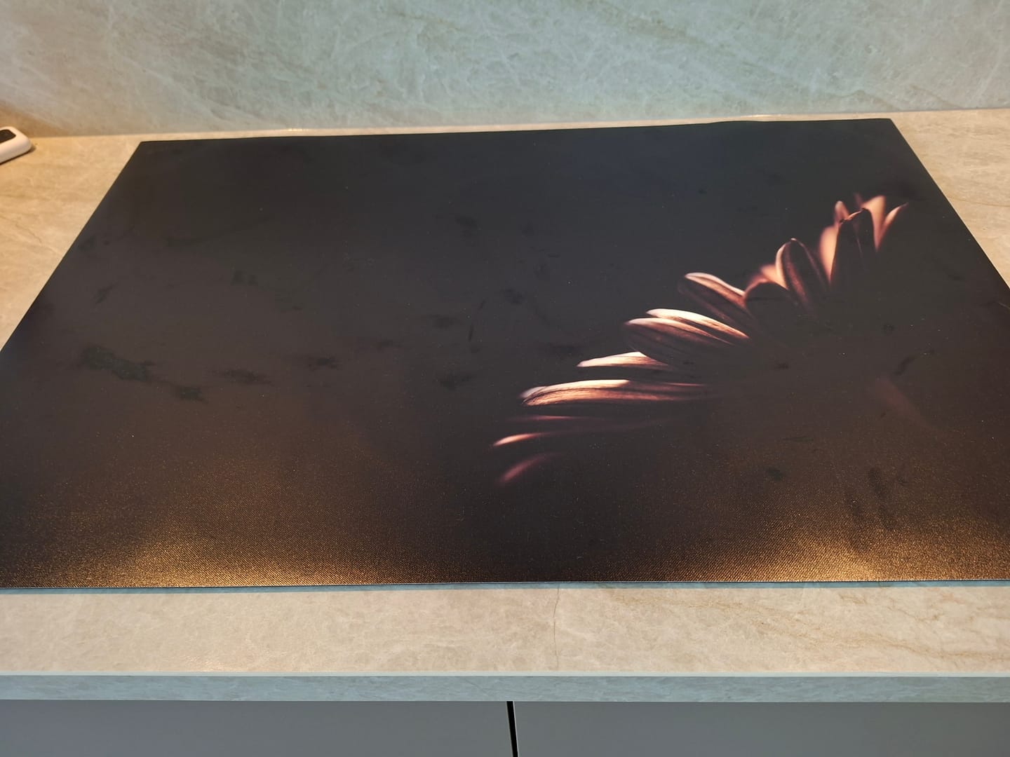 Customer photo review of Inductiebeschermer - Bloemen - Madelief - Zwart