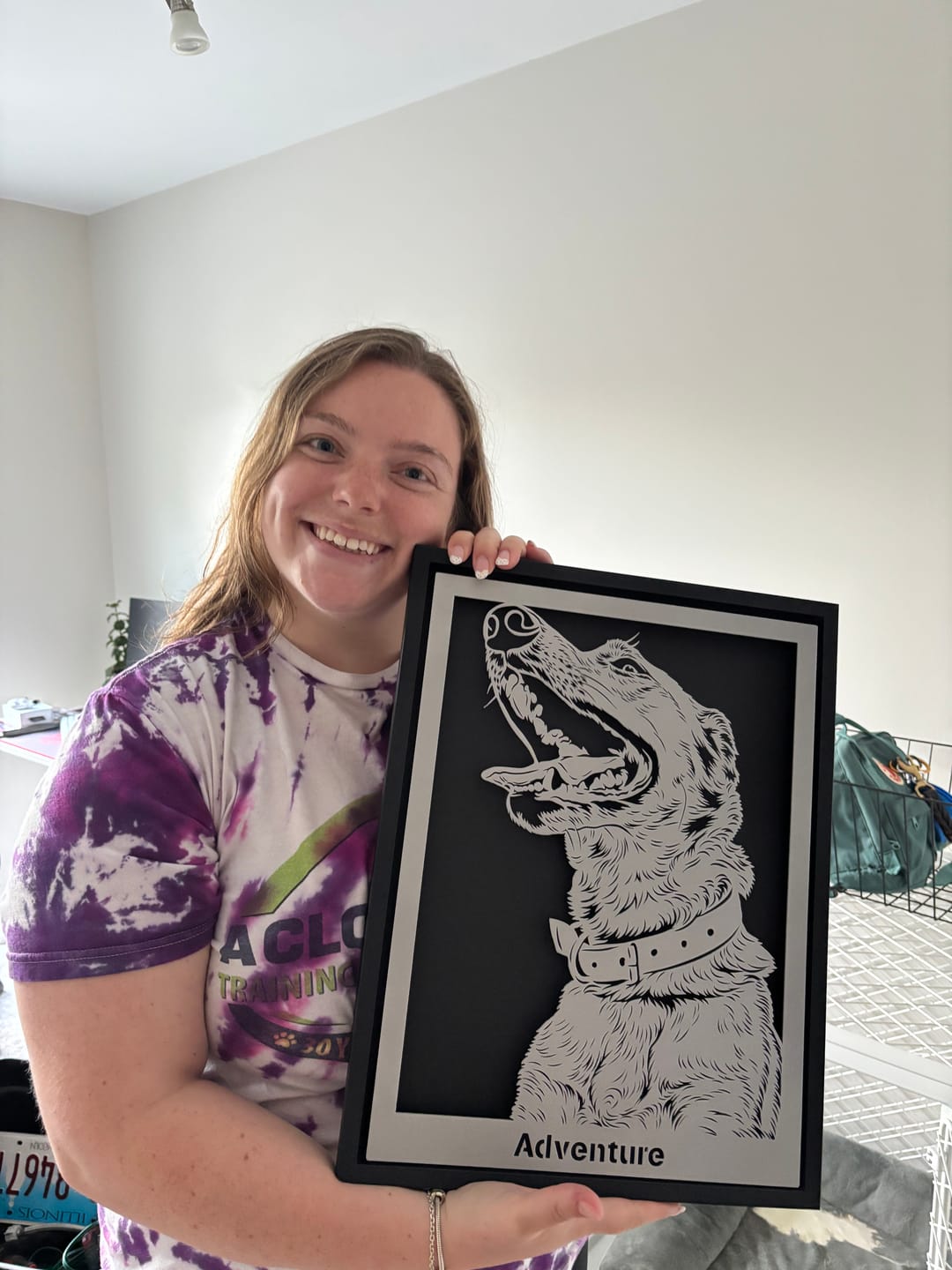 Customer photo review of Custom Pet Metal Portrait