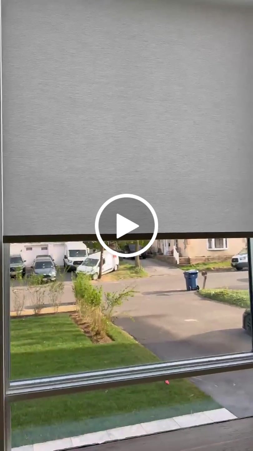 Customer video review of Smart Motorized Light Filtering Roller Shades 70% Blackout Linen Translucent