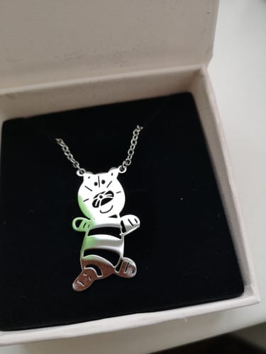 Customer photo review of Personalized Child Drawing Necklace or Keychain