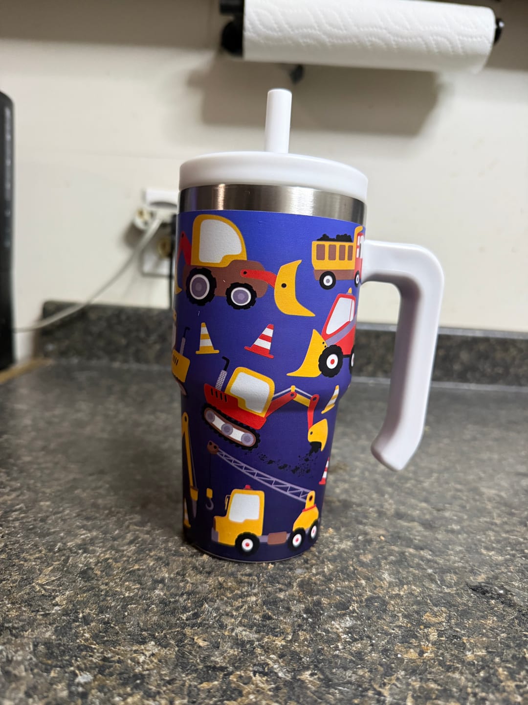 Customer photo review of Construction Vehicles Spill Proof Kids CREWCUP 20oz