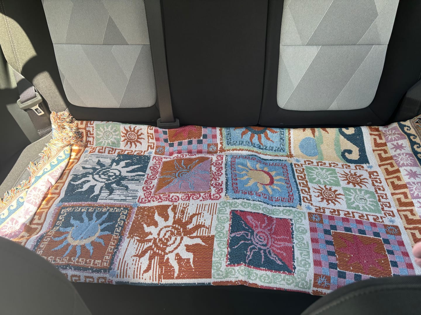 Customer photo review of Boho Tapestry Throw Blanket