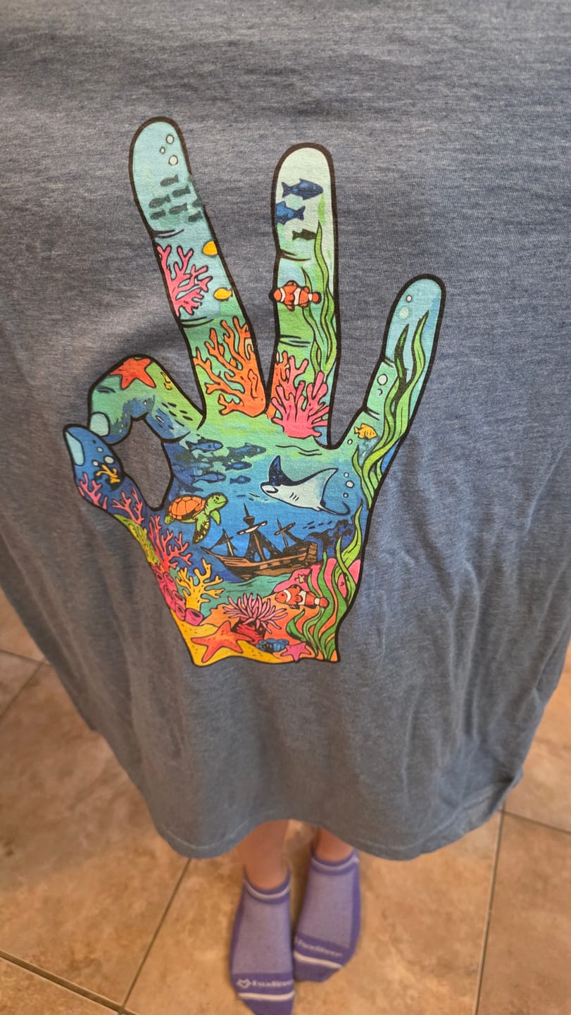 Customer photo review of Scuba Diving Okay Sign T-Shirt