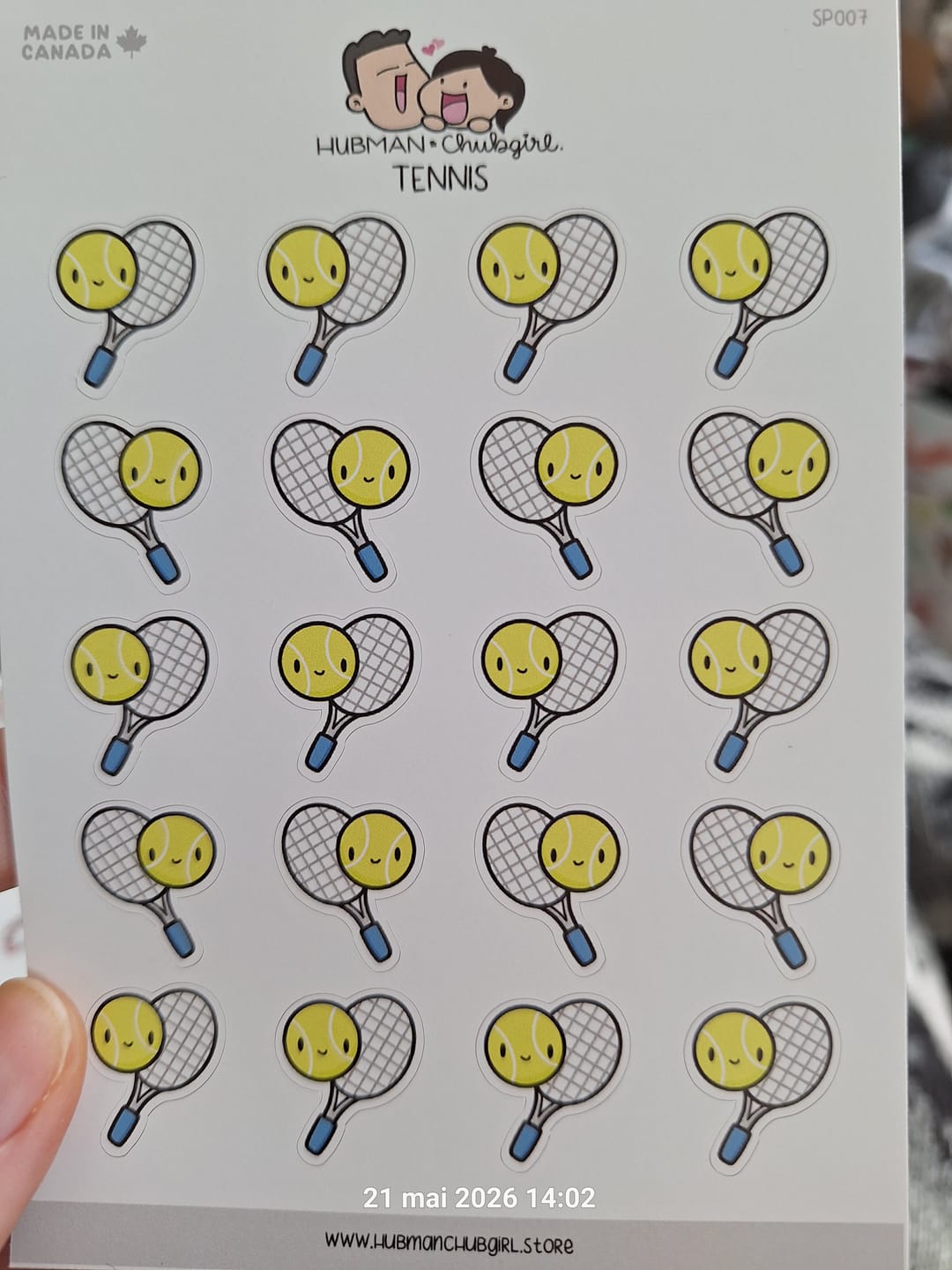 Customer photo review of Tennis Planner Stickers