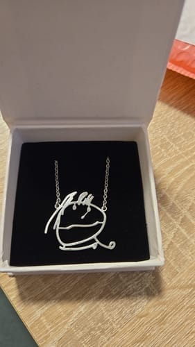 Customer photo review of Personalized Child Drawing Necklace or Keychain