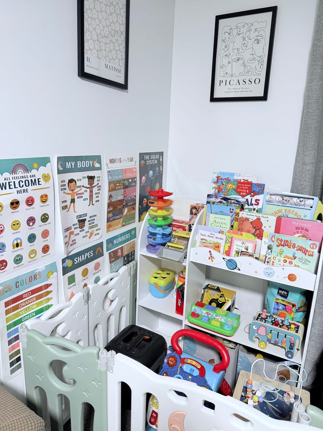 Customer photo review of Kids Storage Bookshelf Multi-Functional Storage Unit