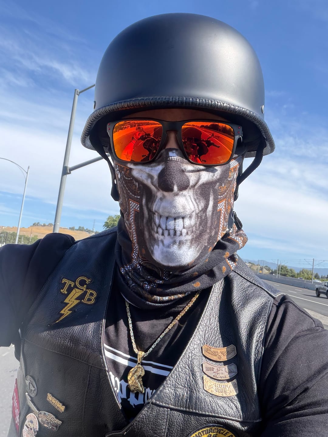 Customer photo review of Mayan Style DOT Half Helmet Lightweight German Style Helmet - Matte Black