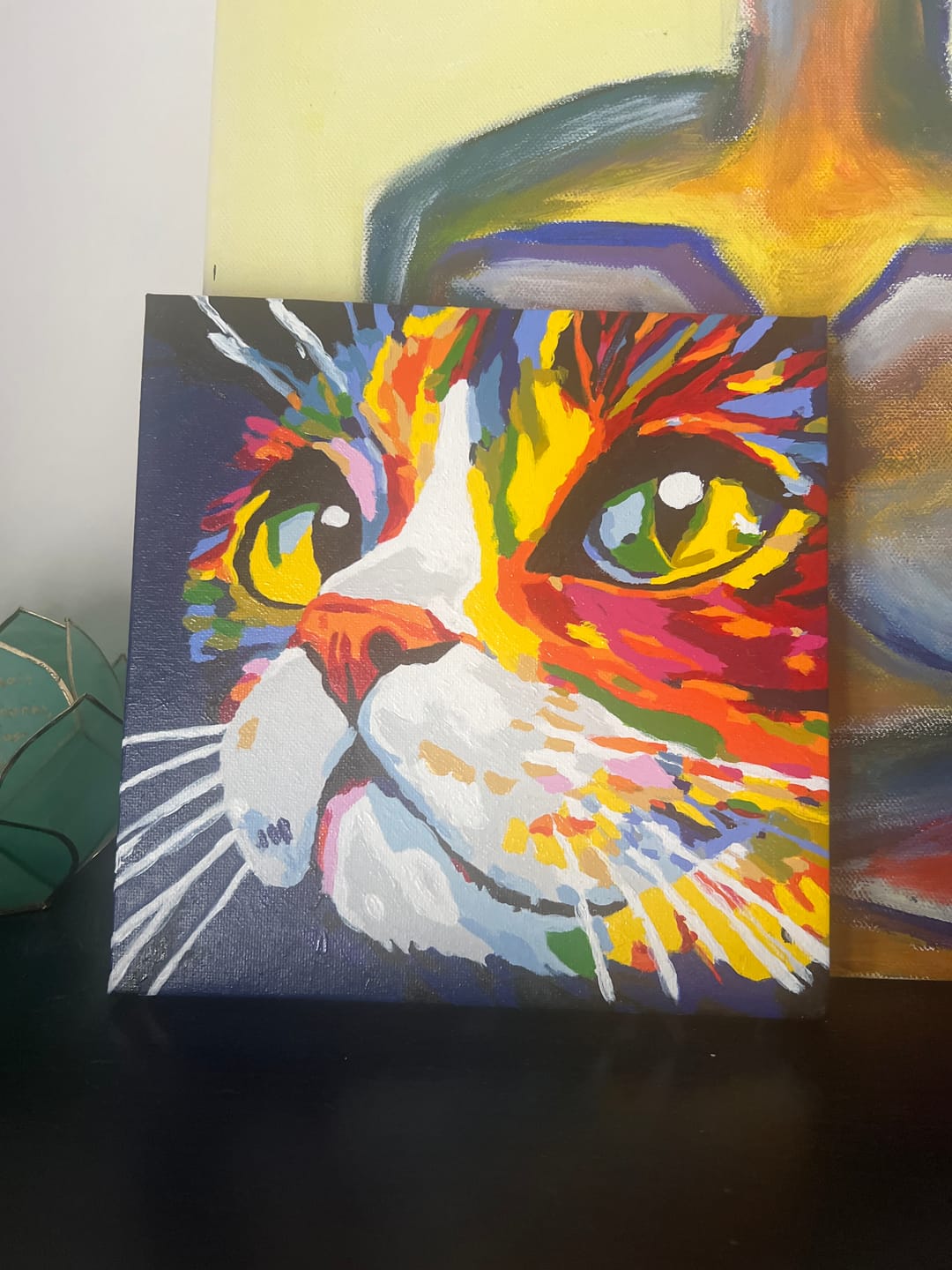 Customer photo review of Mini Paint by Number with Frame - Colorful Cat