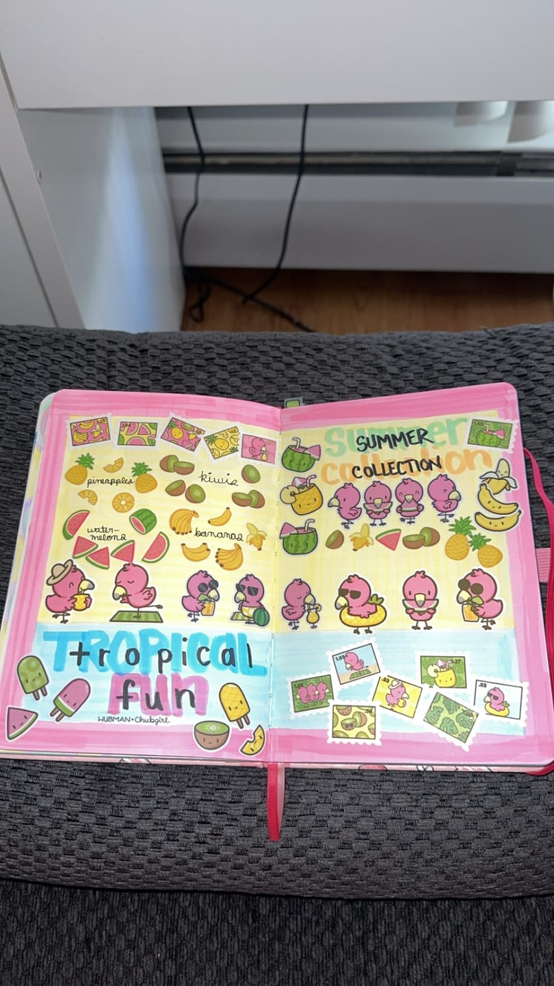 Customer photo review of Banana Kiwi Sticker Sheet