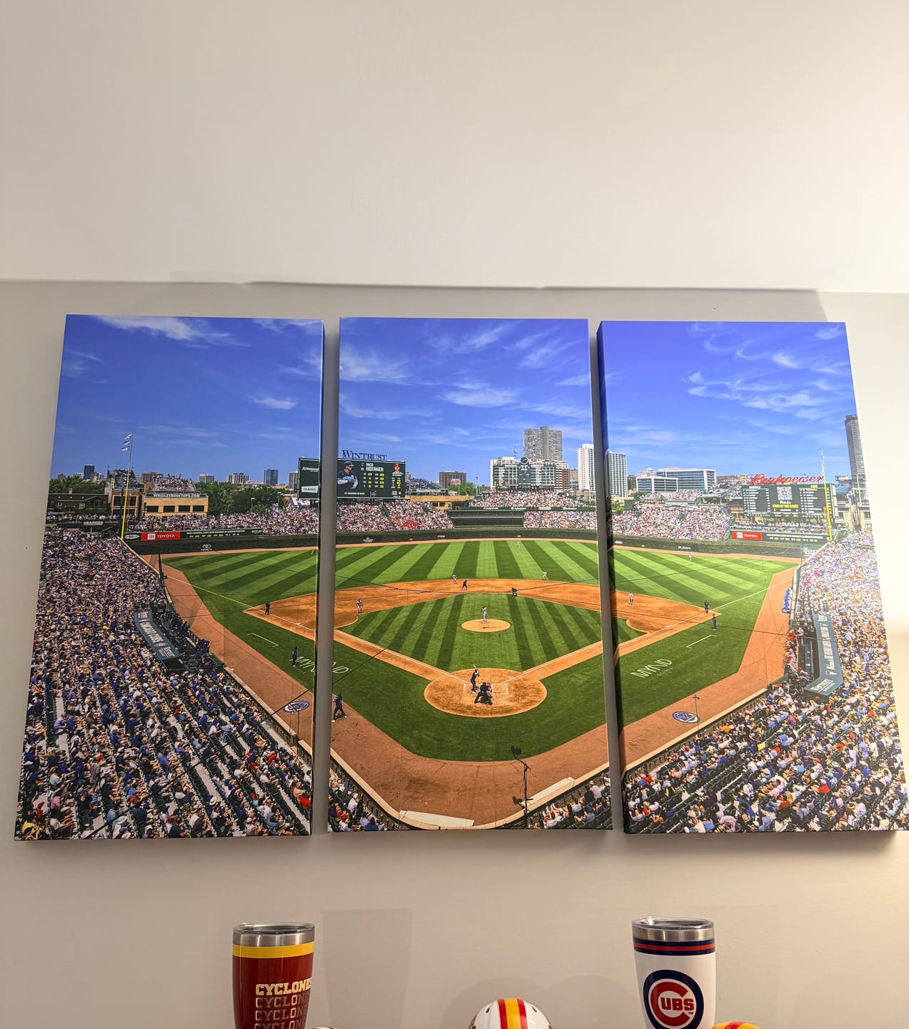 Customer photo review of Wrigley Field Baseball Stadium Canvas Wall Art – Packed