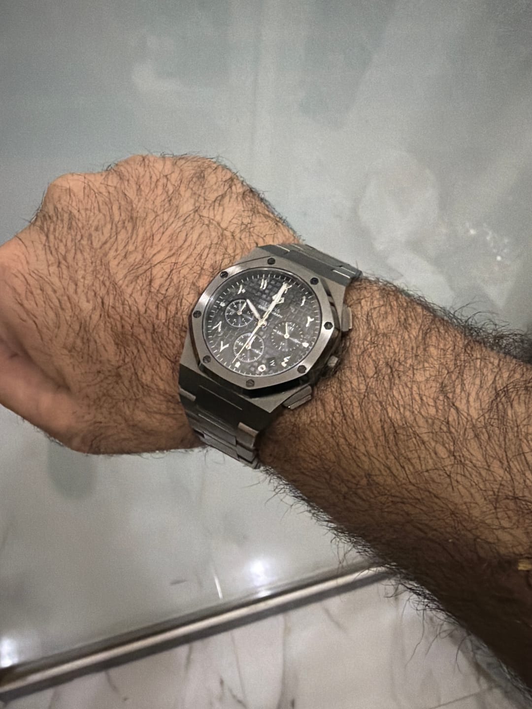 Customer photo review of Royal Chronograph Black Edition Silver - Full 316L Steel / Japanese Movement / Waterproof / Sapphire Crystal - Exclusive Collection