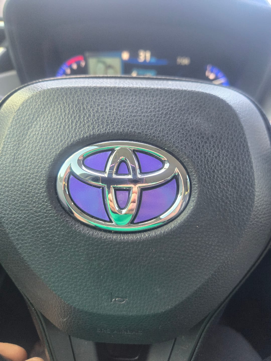 Customer photo review of Custom Color Steering Wheel Decal for Toyota Models 2007-2024