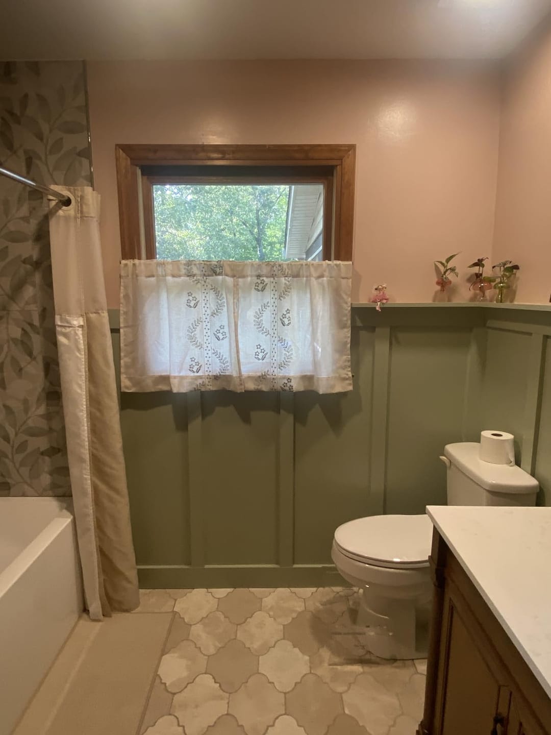 Customer photo review of Vintage Wavy Floral Embroidery Kitchen Curtains