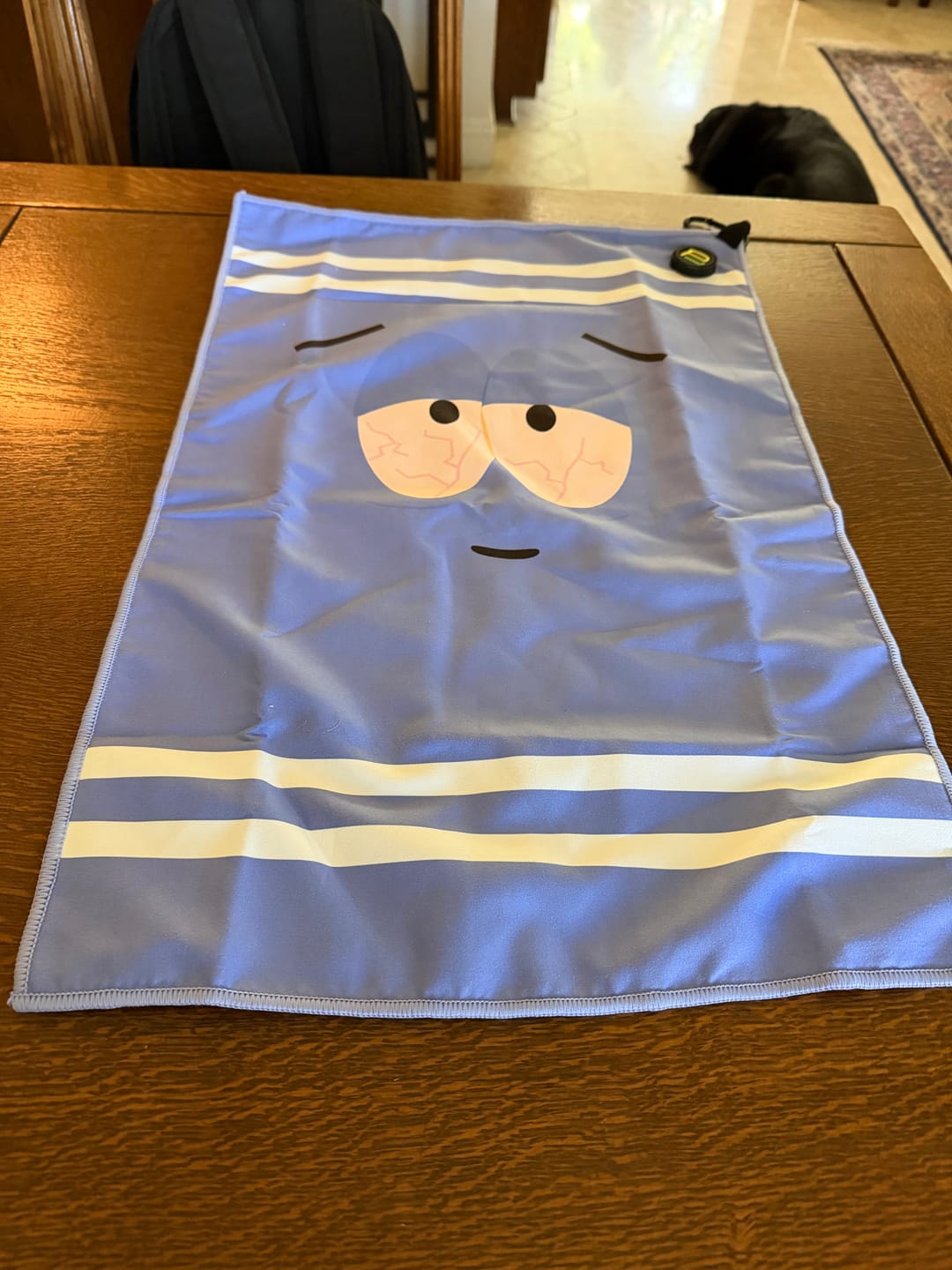 Customer photo review of MAGNETIC Towelie 24" x 16" Golf Towel, Double Sided