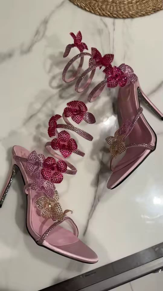 Customer photo review of Shinra - Sandale à Talon Aiguille Femme Rose