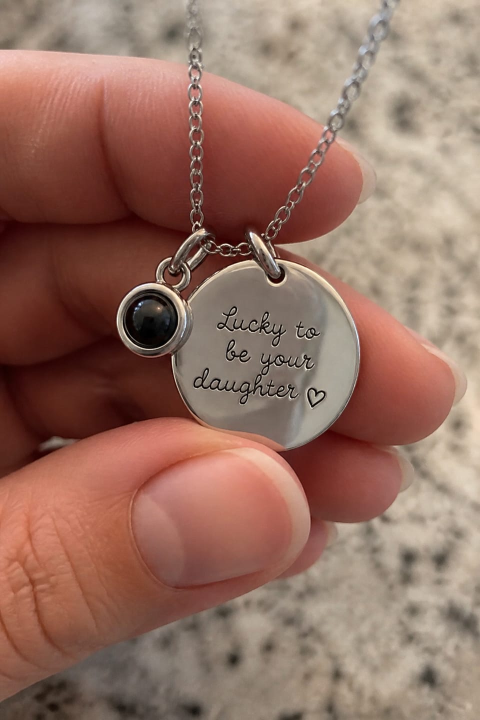 Customer photo review of Charm Projection Necklace