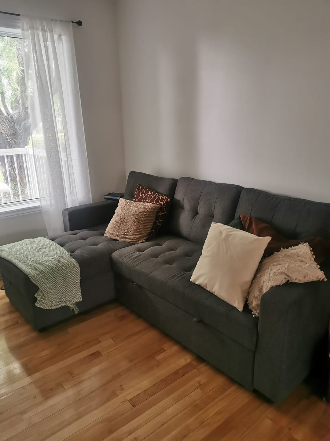 Customer photo review of LEO - Sofa lit sectionnel 90" taupe