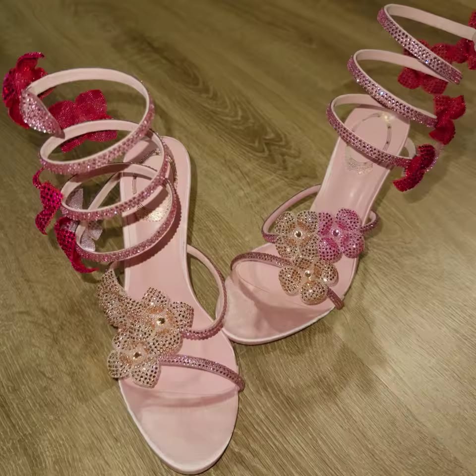 Customer photo review of Shinra - Sandale à Talon Aiguille Femme Rose