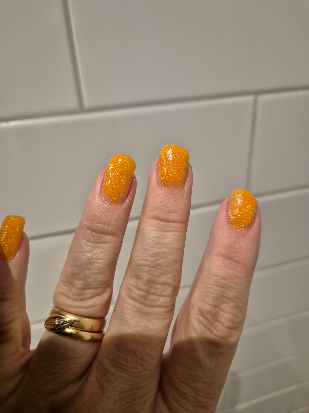 Customer photo review of Tangerine Orange Dipping Powder