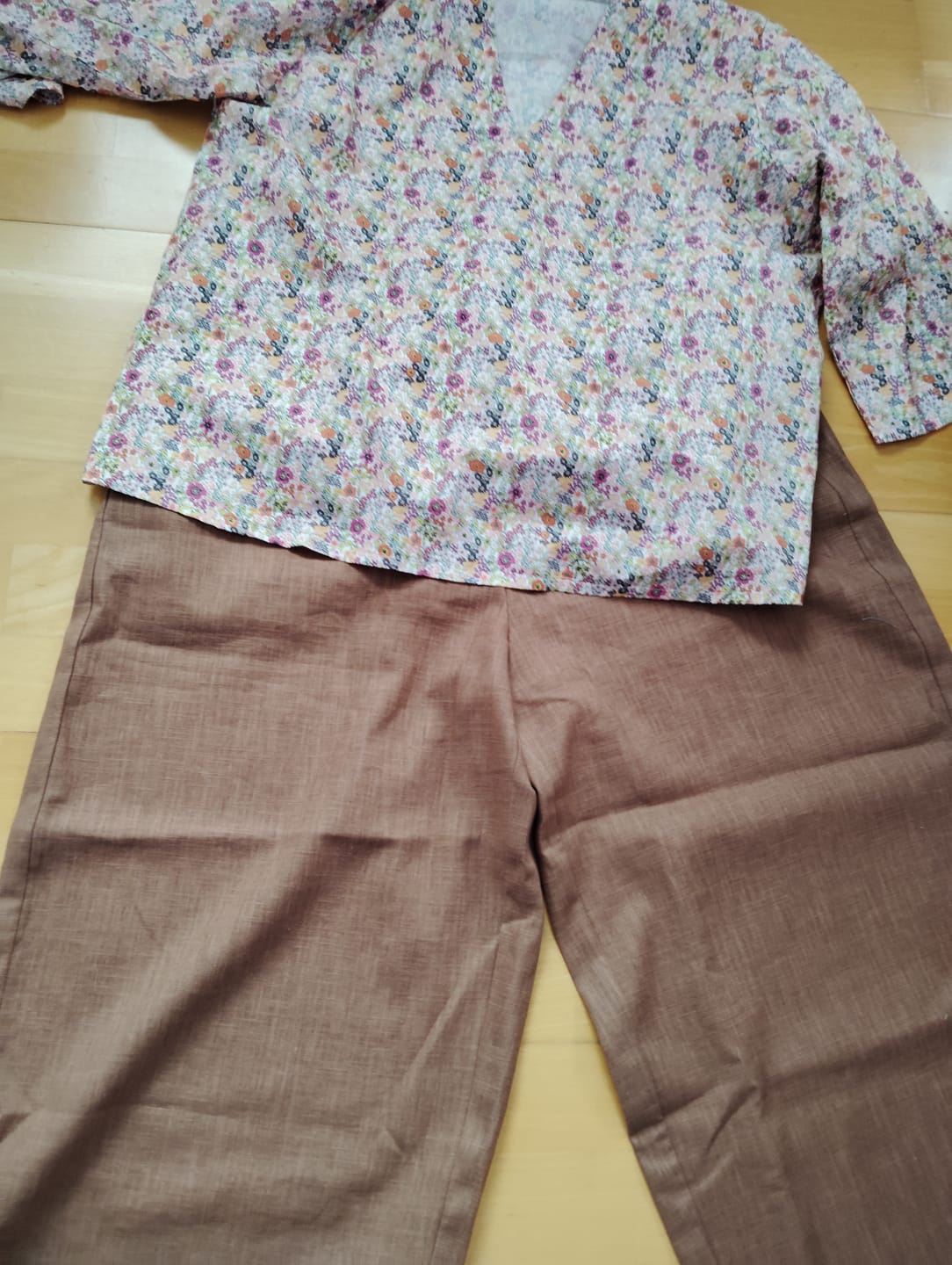 Customer photo review of Pantalon Briac - lin lavé écureuil