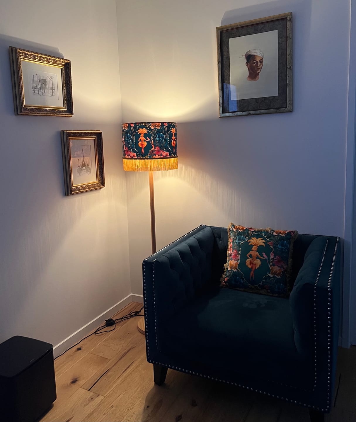 Customer photo review of Lulu LaRue Fringed Lampshade