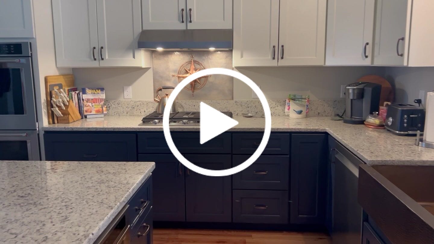 Customer video review of Compass Rose Gray & Copper Kitchen Backsplash