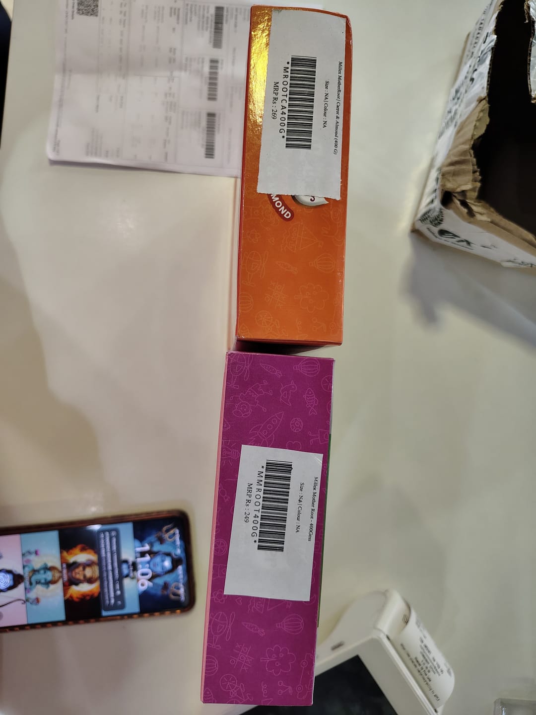 Customer photo review of Value/introductory Combos | Mother Root Carrot & Almond |  Banana & Sprouts (Total 800g - each 400g)