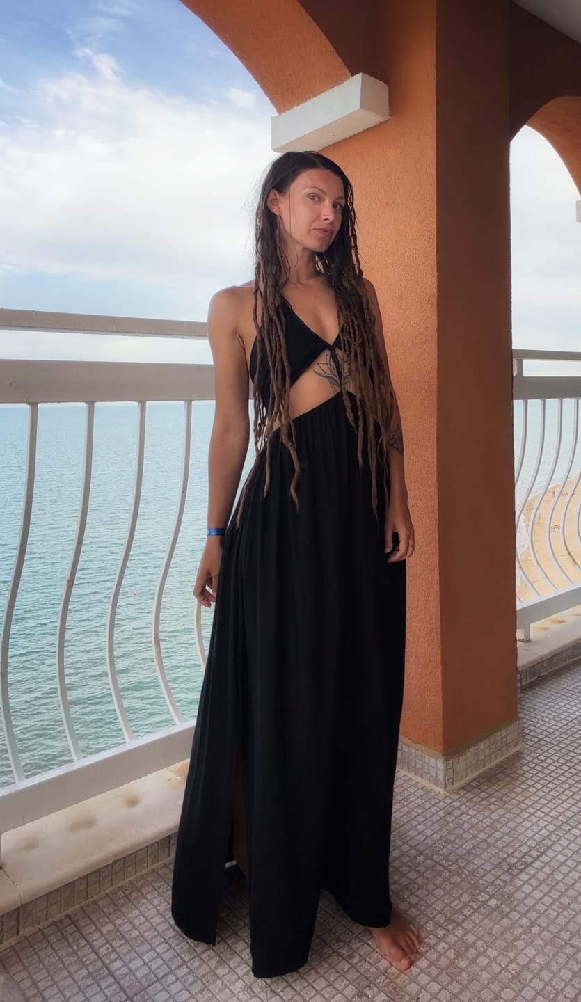 Customer photo review of Aphrodite Dress Solid Black