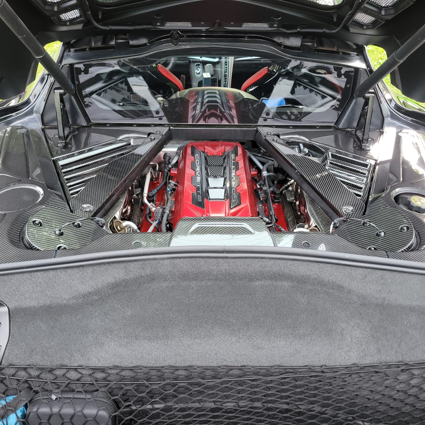 Customer photo review of Chevrolet Corvette C8 DRY CARBON FIBER Engine Bay Struct Covers