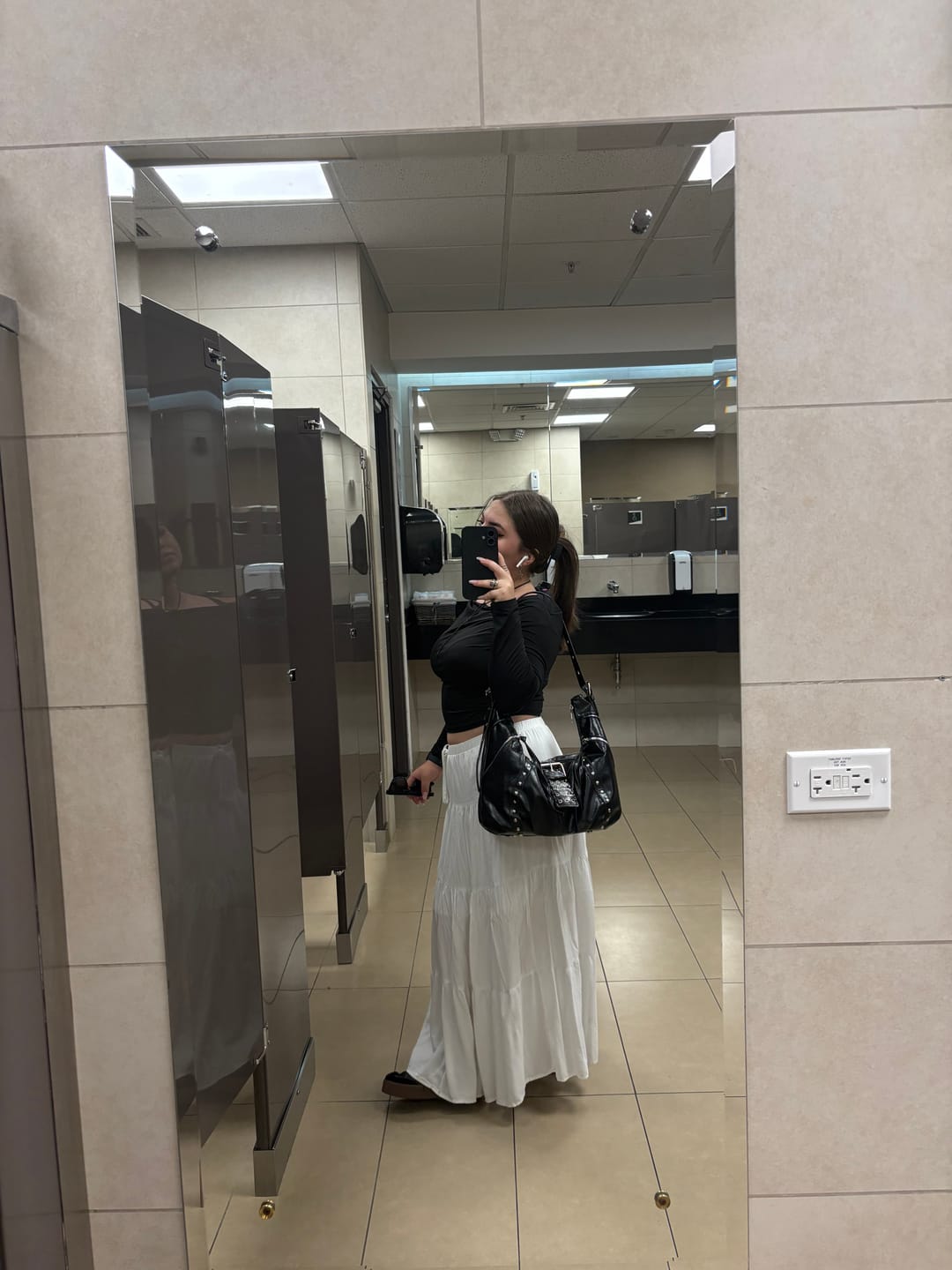 Customer photo review of Black Studded Hobo Bag